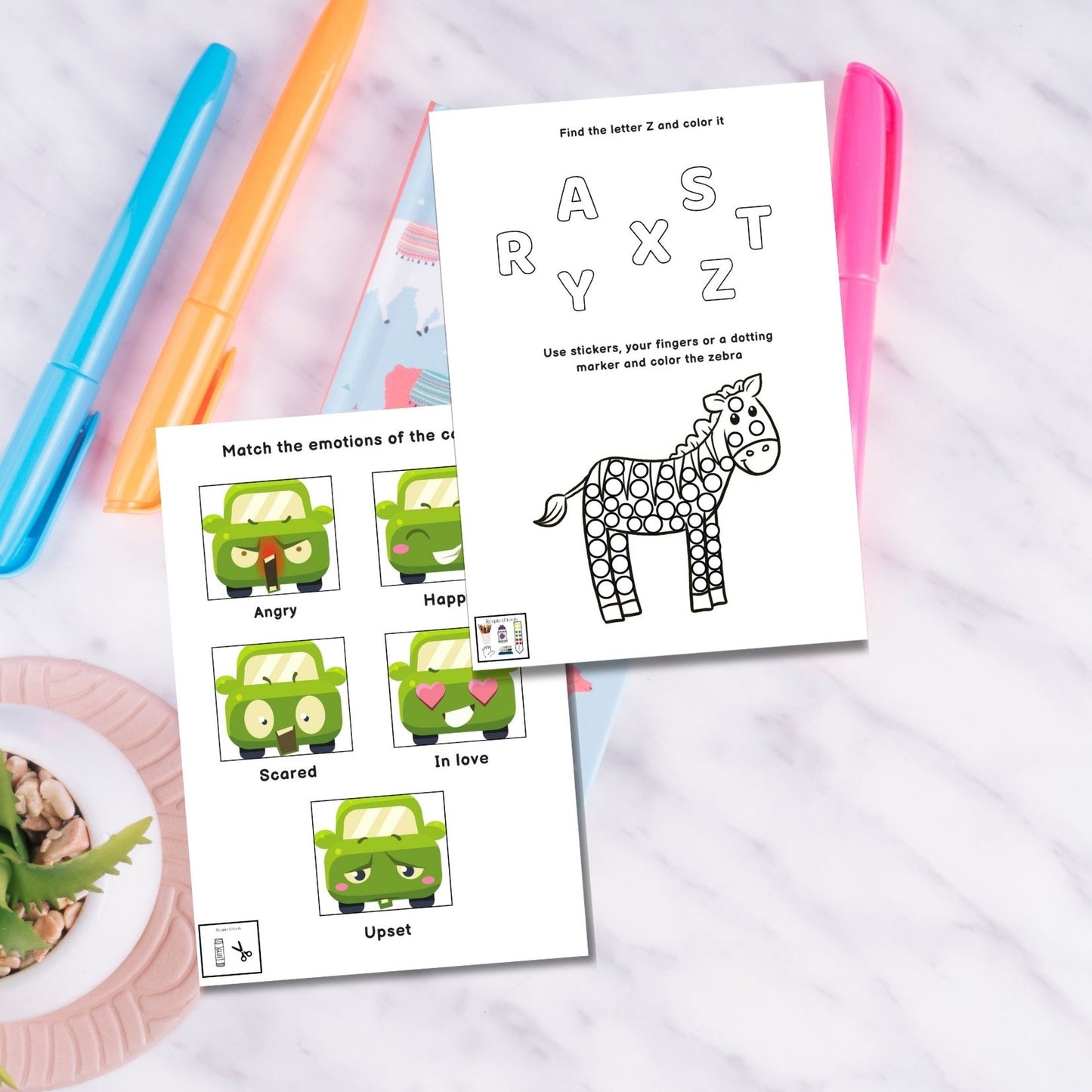 70-Page Vehicle-Themed Toddler Learning Activities Bundle + Free Daily Task Tracker